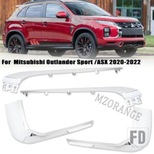 三菱 ASX RVR 2020-2022 クロームストリップフロントバンパーバートリムバンプフォグライトカバーシェイパー ABS カーアクセサリー - 4PCS