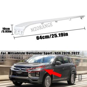 三菱 ASX RVR 2020-2022 クロームストリップフロントバンパーバートリムバンプフォグライトカバーシェイパー ABS カーアクセサリー - left upper