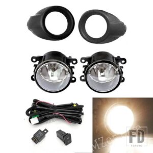 フォード LED フォグランプフォーカス 3 2012 2013 2014 クロームフォグライトカバーグリルフォグランプフレームヘッドライトフォグライトワイ - frame A halogen wire