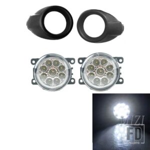 フォード LED フォグランプフォーカス 3 2012 2013 2014 クロームフォグライトカバーグリルフォグランプフレームヘッドライトフォグライトワイ - frame A LED