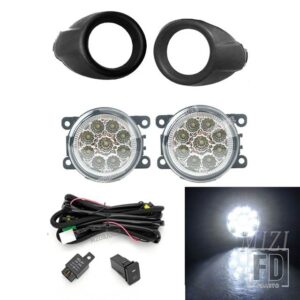 フォード LED フォグランプフォーカス 3 2012 2013 2014 クロームフォグライトカバーグリルフォグランプフレームヘッドライトフォグライトワイ - frame A LED wire