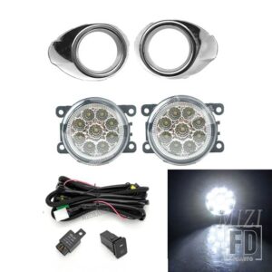 フォード LED フォグランプフォーカス 3 2012 2013 2014 クロームフォグライトカバーグリルフォグランプフレームヘッドライトフォグライトワイ - frame B LED wire