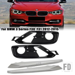 BMW F30 F31 2012-15 3シリーズフォグライトカバーヘッドライトトリムフロントバンパーグリルカバー 51117293106 アクセサリー - 4PCS