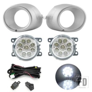 三菱 フォグランプ アウトランダー 2013 2014 2015 LED フォグライトヘッドライトフォグランプカバーグリルベゼルブラックフレームシェル - 1 set B