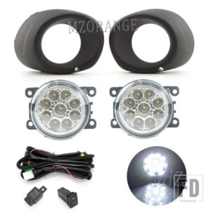 三菱 フォグランプ アウトランダー 2013 2014 2015 LED フォグライトヘッドライトフォグランプカバーグリルベゼルブラックフレームシェル - 1 Set D