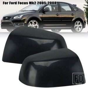 フォード リアビューサイドミラーカバーフォーカス MK2 2005 2006 2007 2008 トリムサイドウイングケースミラーキャップハウジングアクセサリー - 1 pair