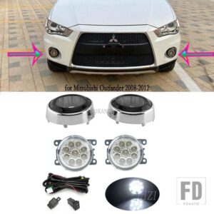 三菱 フォグランプ LED アウトランダー 39783 フォグランプフロントバンパーヘッドライト穴カバーグリルベゼルフレーム - 1 set LED