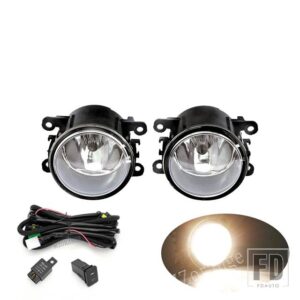 三菱 フォグランプ LED アウトランダー 39783 フォグランプフロントバンパーヘッドライト穴カバーグリルベゼルフレーム - Halogen and wires