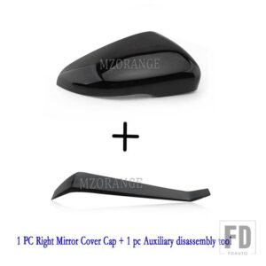 ゴルフ 6 MK6 GTI 2009-2014 サイドミラーキャップカバーバックミラーハウジングカバーケースツール黒アクセサリー - R black
