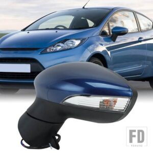 フォード サイド電動ドアウイングミラーフィエスタ MK7 2008-2012 バックミラー加熱折りたたみミラーガラスウインカーライト - 6pins Left C