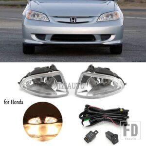 ホンダ フォグランプ シビック 2004 2005 ヘッドライト LED フロントバンパーハロゲンフォグランプアセンブリ配線スイッチケーブルアクセサリー