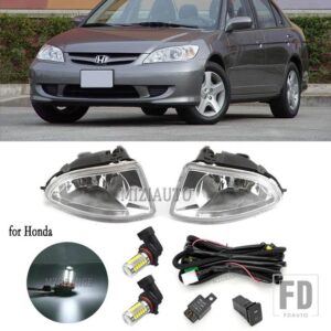 ホンダ フォグランプ シビック 2004 2005 ヘッドライト LED フロントバンパーハロゲンフォグランプアセンブリ配線スイッチケーブルアクセサリー