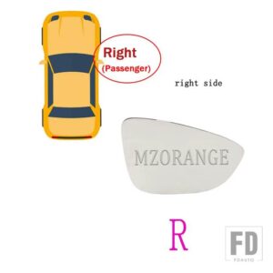 VW 加熱サイドミラーガラスジェッタ 6 MK6 2011-2017 ドアウイングリアビューバックミラーガラスCC パサート B7 レンズ - right passenger