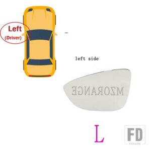 VW 加熱サイドミラーガラスジェッタ 6 MK6 2011-2017 ドアウイングリアビューバックミラーガラスCC パサート B7 レンズ - Left Driver