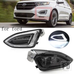 フォード エッジ 2015 2016-2018 LED DRL ヘッドライトフォグライト FOGLIGHTS ASSY カバーフレームグリルデイライトカーアクセサリー米国モデ - Left