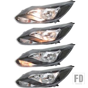 フォード フロントヘッドライトアセンブリフォーカス MK3 ZETEC チタン 2011-15 ヘッドランプ交換用ハウス - 1pc Left Side
