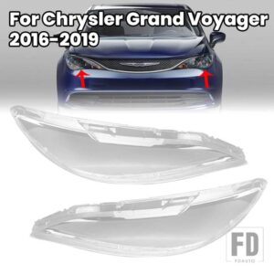 クライスラーグランドボイジャー 2016-2019 ヘッドライト COVERCAR レンズカバーヘッドランプシェルクリアランプシェードランプカバーアクセサ - 1 pair