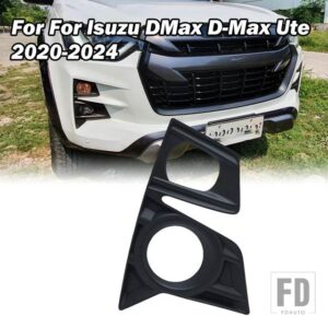 いすゞ D-MAX DMAX 2021-23 フロントフォグライトランプカバートリムヘッドライトカバーフレーム穴黒アクセサリー - Right