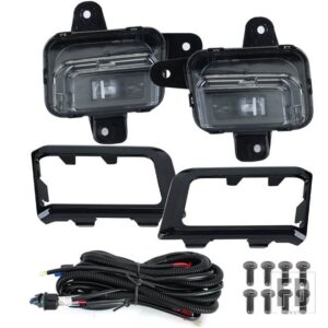 2X フロント LED フォグランプ GMC シエラ 1500 2022 2023 2024 ドライビングランプ配線ヘッドライトフォグランプカバーフレームキットアクセサ - 1 set pastic