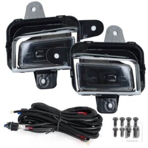 2X フロント LED フォグランプ GMC シエラ 1500 2022 2023 2024 ドライビングランプ配線ヘッドライトフォグランプカバーフレームキットアクセサ - 1 Set Chrome