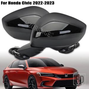 ホンダ サイドバックミラーアセンブリ シビック 2022 2023 ウィンカーインジケータライトカバーキャップケース外装装飾 3ピン - 3pins 1 pair