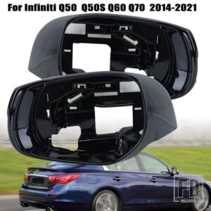 自動サイドミラーカバーインフィニティ Q50 Q50S Q70 2014-2022 Q60 QX30 2016-2020 フレームホルダーリアドアウイングカーアクセサリー - 1 pair