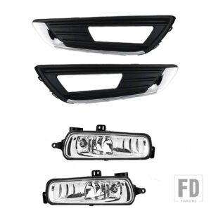 フォード フォーカス 2015-18 フォグランプフォーカス MK3 ヘッドライトカバーハロゲン LED フォグランプランプクロームフレーム