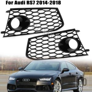 アウディ RS6 2014-2018 フォグランプカバーフロントバンパーダウンフォグライトグリルグリルフレームヘッドライトカバーハウジングトリム自動 - 1 pair rs6
