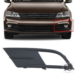 VW フロントバンパーフォグライトグリルフォグランプカバージェッタ MK6 改築 2015-18 フォグライトフレームアクセサリー - Left side