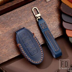 日産 5 4 3ボタンキーケースカバー ルージュマキシマアルティマセントラムラーノキャシュカイアクセサリー - 5 bottons-blue