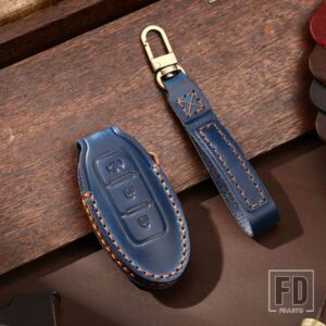 日産 5 4 3ボタンキーケースカバー ルージュマキシマアルティマセントラムラーノキャシュカイアクセサリー - 3 bottons-blue