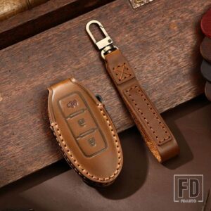日産 5 4 3ボタンキーケースカバー ルージュマキシマアルティマセントラムラーノキャシュカイアクセサリー - 3 bottons-brown