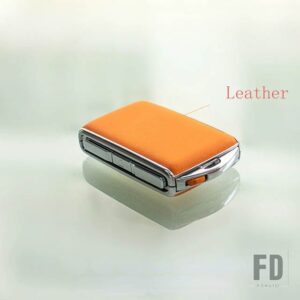 ボルボ レザーキーフォブカバーキーケースシェル XC90 2016 V90 2017 S60 2019 V60 2019 XC40 2018 XC60 2020 S90 2021-23 - Leather - Orange