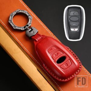 スバル 3 4ボタン 革キー FOB ケースカバー BRZ フォレスターレガシィアウトバック WRX STI インプレッサ XV CROSSTREK カーアクセサリー - 4 bottons-red