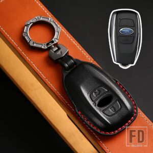 スバル 3 4ボタン 革キー FOB ケースカバー BRZ フォレスターレガシィアウトバック WRX STI インプレッサ XV CROSSTREK カーアクセサリー - 3 bottons-black