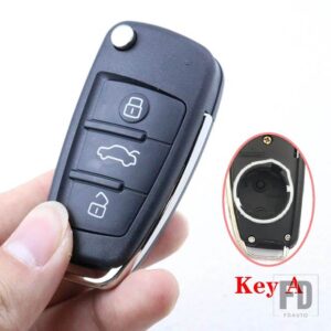 アウディ 3 4ボタン 交換キー FOB シェルケースハウジング A1 A2 A3 A4 A8 2006 A6 A6L Q2 Q3 Q7 B7 S5 オールロード RS4 TT フリップ折りたた - key A - 3 bottons