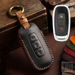 日産 エクストレイル T33 セレナルージュキックパスファインダーアリヤローグバーサ 2023 2022 2024 アクセサリー革キー FOB ケースカバー - C Black