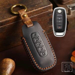 日産 エクストレイル T33 セレナルージュキックパスファインダーアリヤローグバーサ 2023 2022 2024 アクセサリー革キー FOB ケースカバー - F-black