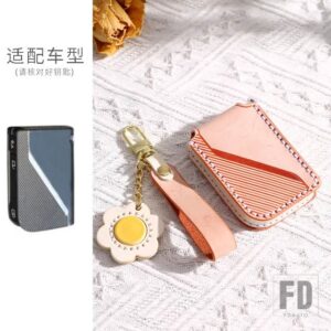 LEATEHR キー FOB ケースカバー LYNK CO 05 LYNKCO 09 LYNK CO 01 06 2020-22 カーアクセサリー - Orange