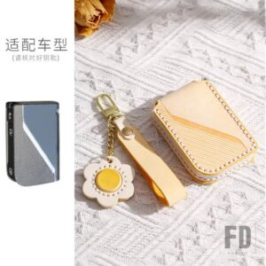 LEATEHR キー FOB ケースカバー LYNK CO 05 LYNKCO 09 LYNK CO 01 06 2020-22 カーアクセサリー - Yellow