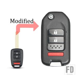 ホンダ 2 3 4ボタン キーハウジングリモート FOB ケースシェル CRV アコードシビックフィット XRV ヴェゼルシティジャズ HRV 2013-2017 - 2-1 bottons modified