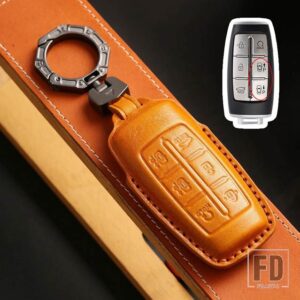 キーフォブジェネシス G70 G80 G90 GV70 GV80 EQ900 DH BH G60 レザーキーケースカバー KEYCHIAN アクセサリー 6 8 ボタン - 6 bottons - brown