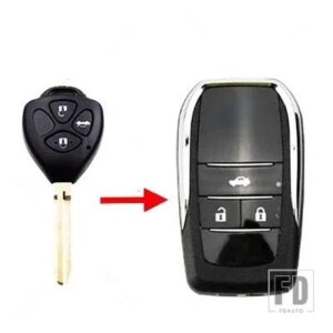 トヨタ キーシェルフリップ折りたたみリモートキーケースシェル RAV4 ウィッシュカムリハイアックカローラハイラックスフォーチュナーヤリス 2 - 3A