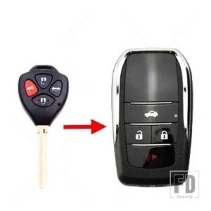トヨタ キーシェルフリップ折りたたみリモートキーケースシェル RAV4 ウィッシュカムリハイアックカローラハイラックスフォーチュナーヤリス 2 - 4 BOTTONS