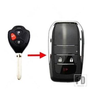 トヨタ キーシェルフリップ折りたたみリモートキーケースシェル RAV4 ウィッシュカムリハイアックカローラハイラックスフォーチュナーヤリス 2 - 3B