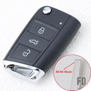 VW キー FOB ケースシェルハウジングティグアンゴルフ 7 4 5 MK4 6 MK7 VIRTUS シュコダオクタヴィア A7 セアトレオンイビサアルテア - key C - HU66 Blade