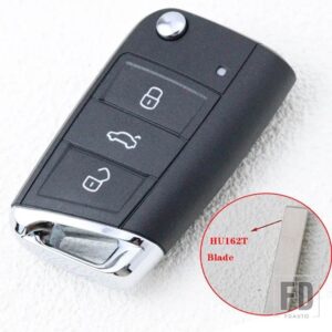 VW キー FOB ケースシェルハウジングティグアンゴルフ 7 4 5 MK4 6 MK7 VIRTUS シュコダオクタヴィア A7 セアトレオンイビサアルテア - key C - HU162T Blade