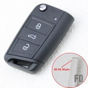 VW キー FOB ケースシェルハウジングティグアンゴルフ 7 4 5 MK4 6 MK7 VIRTUS シュコダオクタヴィア A7 セアトレオンイビサアルテア - key A - HU66 Blade