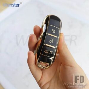 TPU キーカバーキーケースキーホルダーアクセサリードンファン風光 DFSK 栄光 580 FENGON IX5 IX7 SERES 3 5 SF5 2022 2024 - B Black