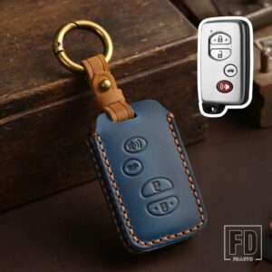 レクサス トヨタ 4ボタン LEATEHR キー FOB ケース プリウス 30 アルファアクアランドクルーザーオーリス LC 200 2012 2013 2014 アクセサリー - 4 bottons-blue